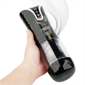0201M  Realistic Blowjob Thrusting Automatic Rechargeable Waterproof Multifunction Masturbator with Voice
