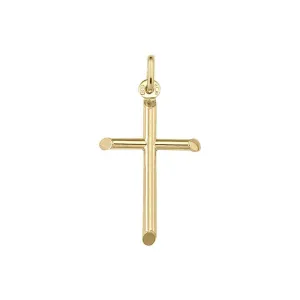 10, 14 Karat Yellow Gold Medium Religious Classic Italian Cross
