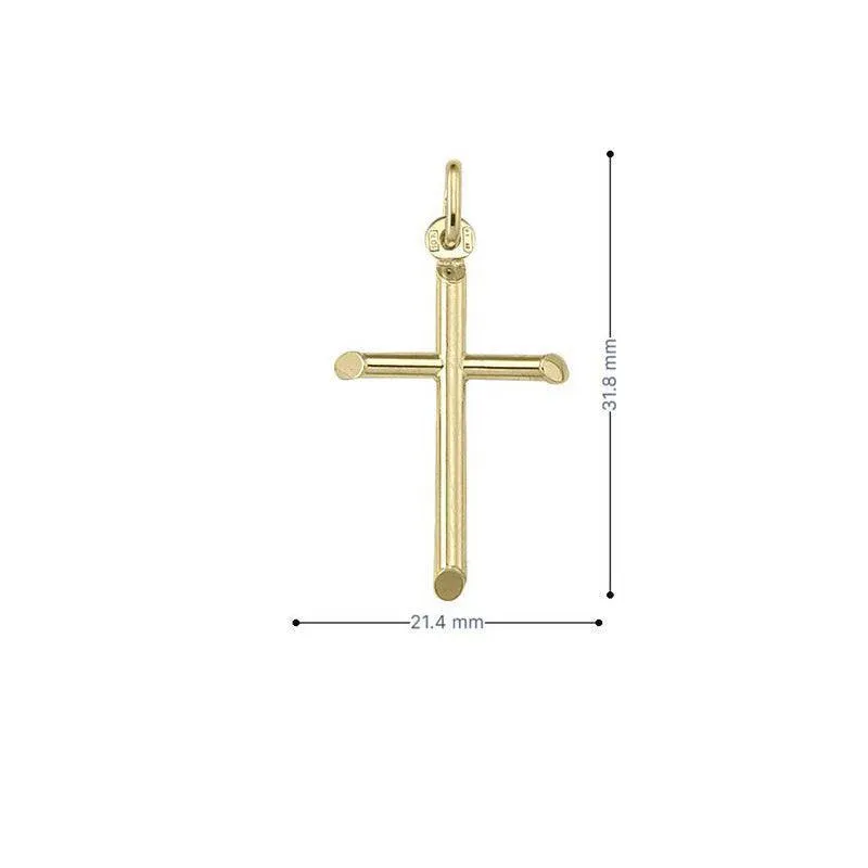 10, 14 Karat Yellow Gold Medium Religious Classic Italian Cross