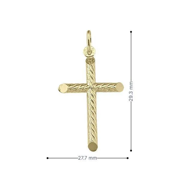 10, 14 Karat Yellow Gold Religious Classic Italian Cross