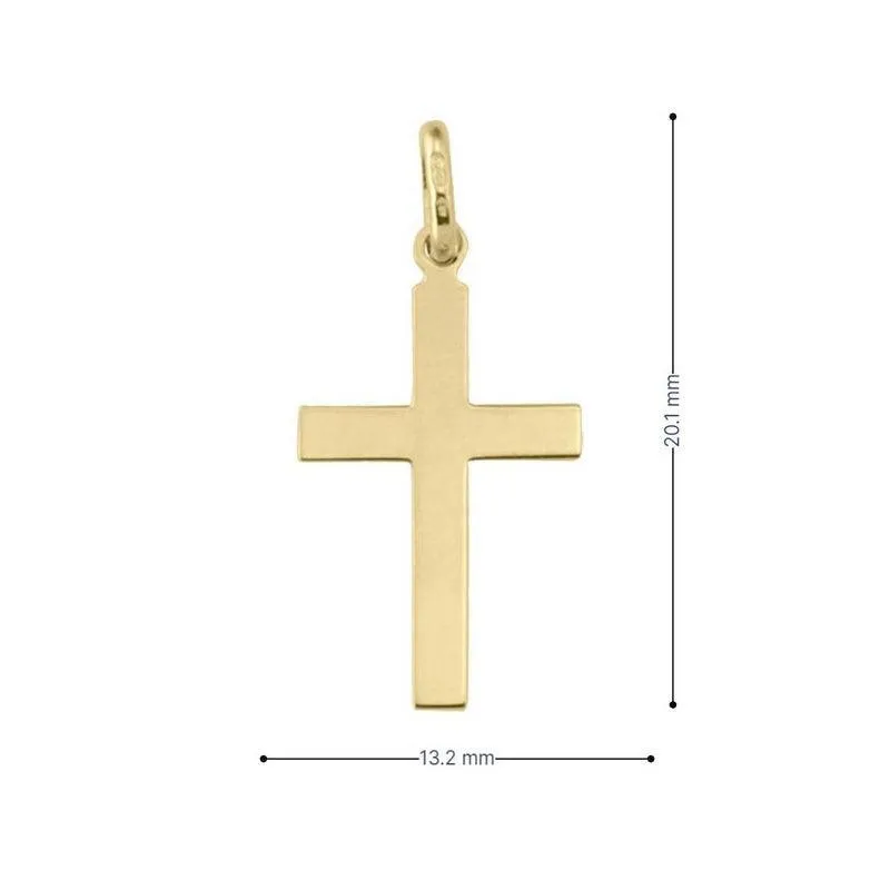 10, 14 Karat Yellow Gold Religious Italian Classic Flat Cross