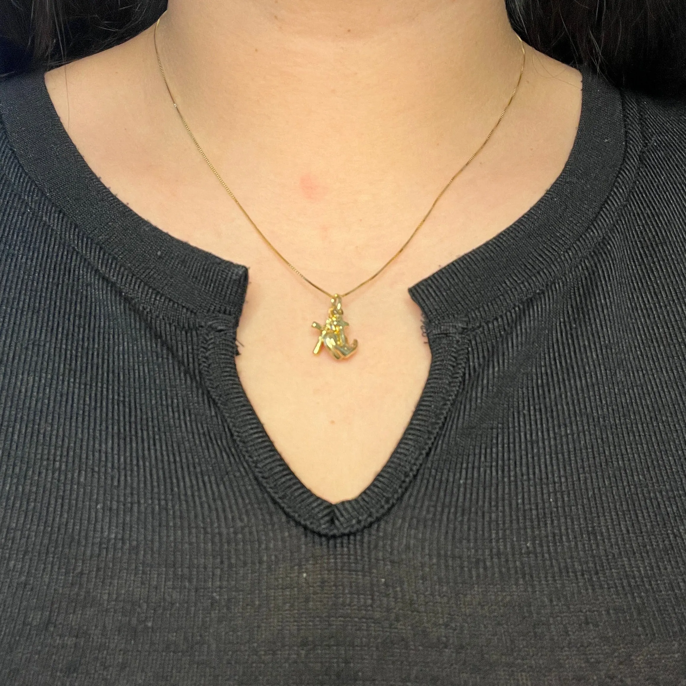 (10K, 18K) White Gold Love, Hope and Faith Charm Pendant