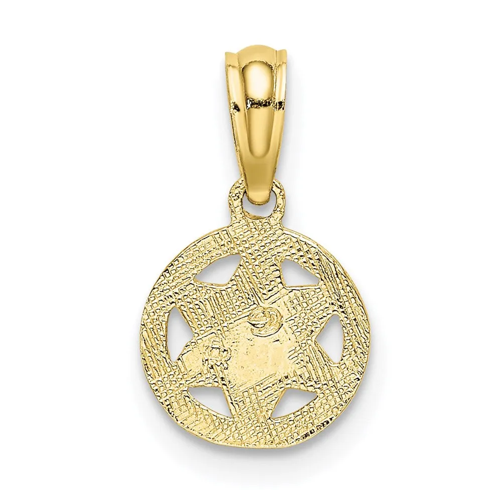 10K Engraved Star Of David Charm
