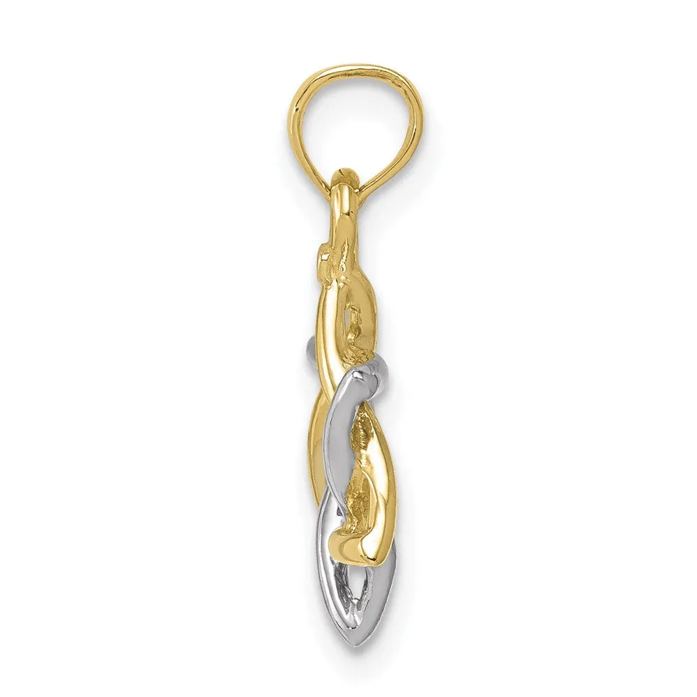 10K Two-tone Polished Star of David Pendant