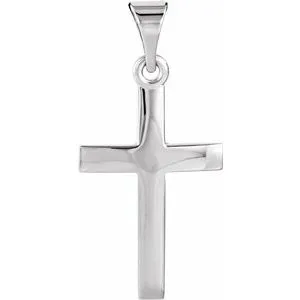 10K White 17x11.5 mm Cross Pendant