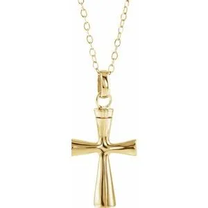 10K Yellow Cross Ash Holder Pendant