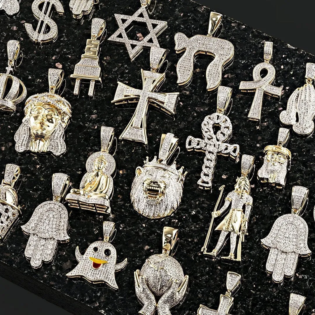 10k Yellow Gold Diamond Star of David Pendant 0.48 Ctw