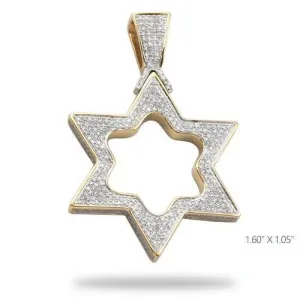 10KY 1.00CTW DIAMOND STAR OF DAVID PENDANT
