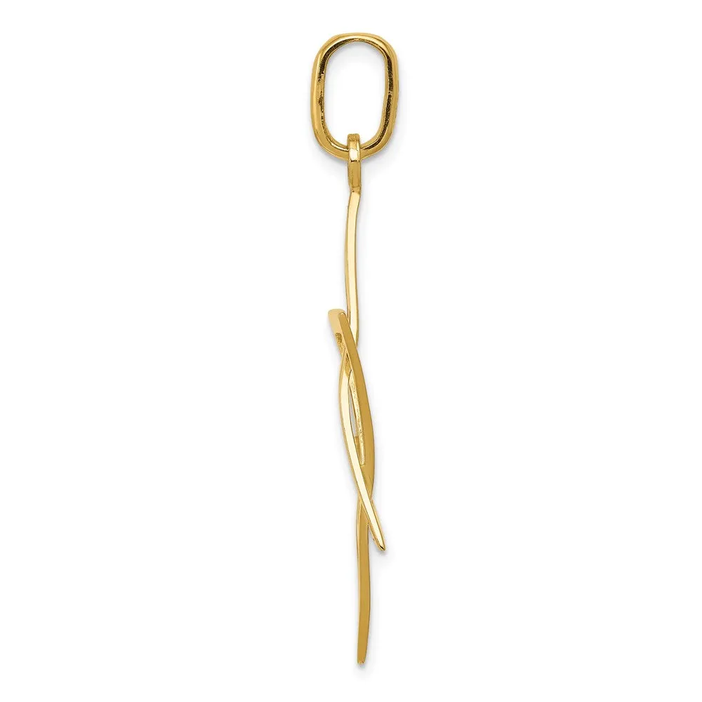 14k Elongated Star of David Pendant