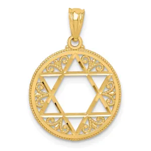 14k Filigree Star of David Pendant
