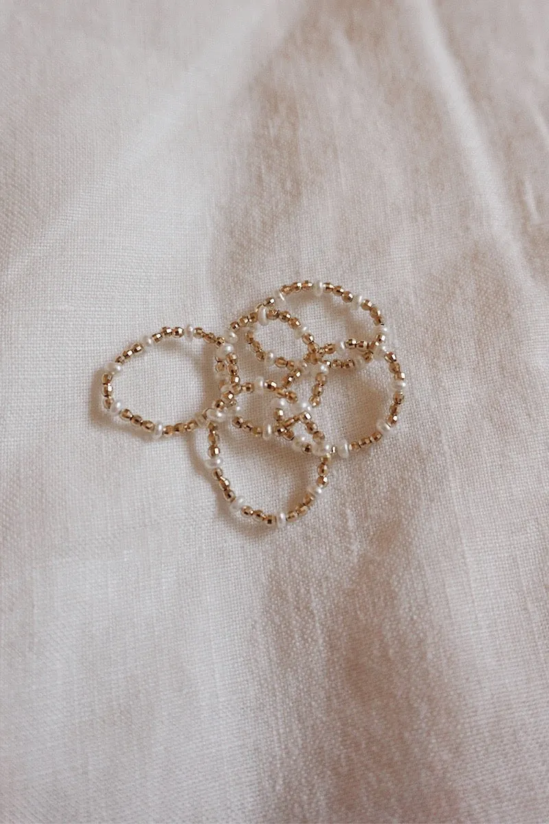 14k Gold & Pearl Stretch Ring