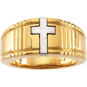 14K Gold Cross Band 3.5mm, 9.15mm top width