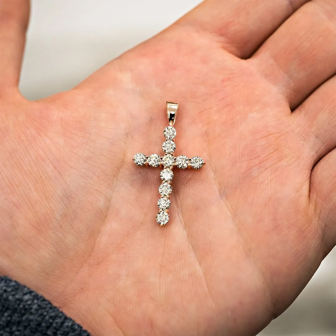 14k Gold Diamond Cross Pendant 1.7 Cwt.