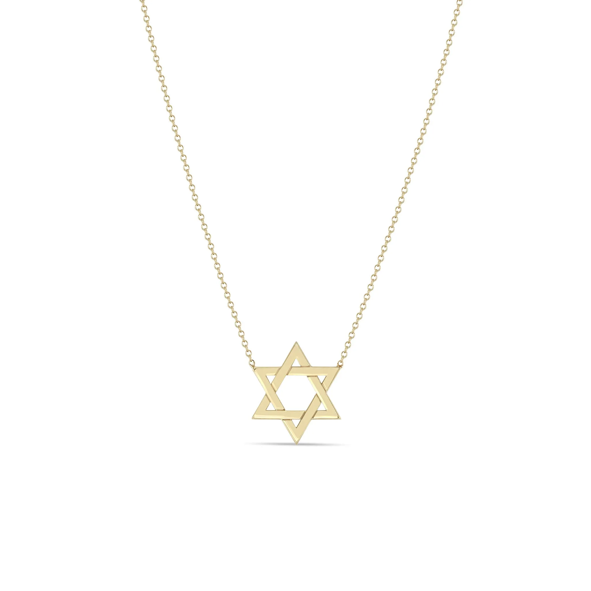 14k Gold Medium Star of David Necklace
