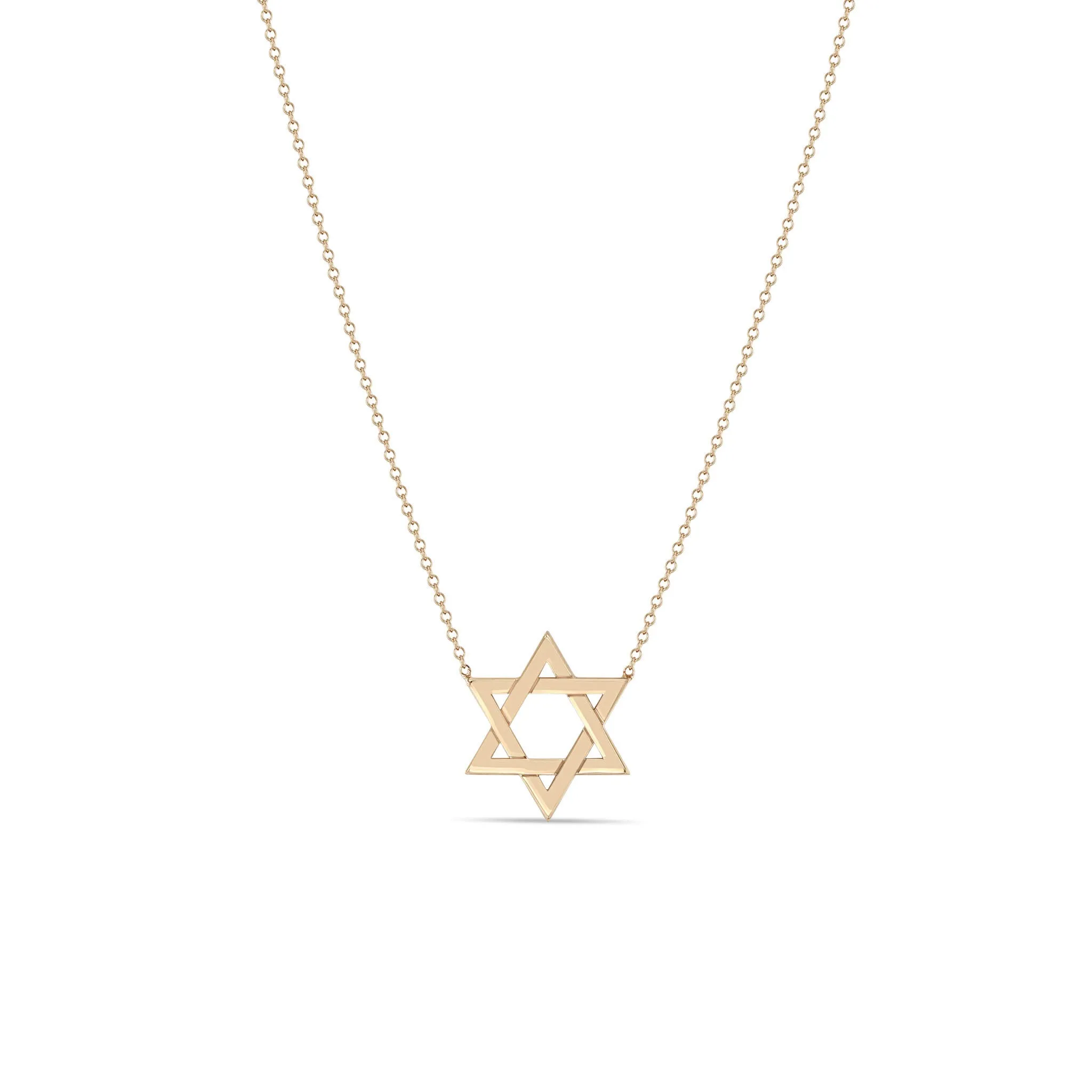 14k Gold Medium Star of David Necklace