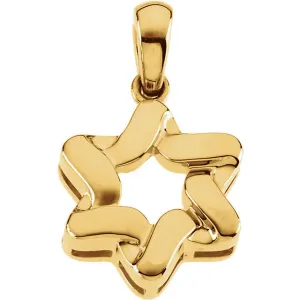 14K Gold or Sterling Silver Star of David Pendant