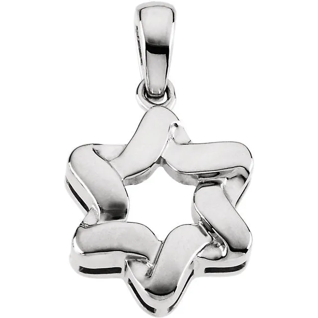 14K Gold or Sterling Silver Star of David Pendant