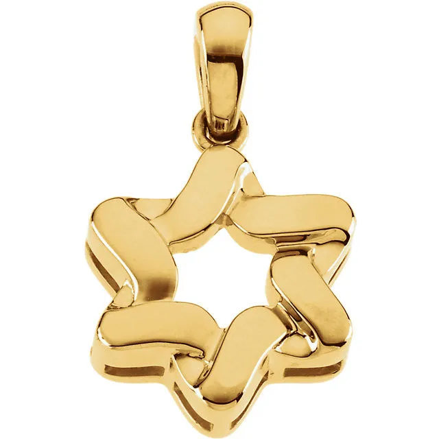 14K Gold or Sterling Silver Star of David Pendant