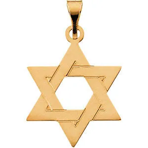 14K Gold Star of David Pendant in 5 Sizes
