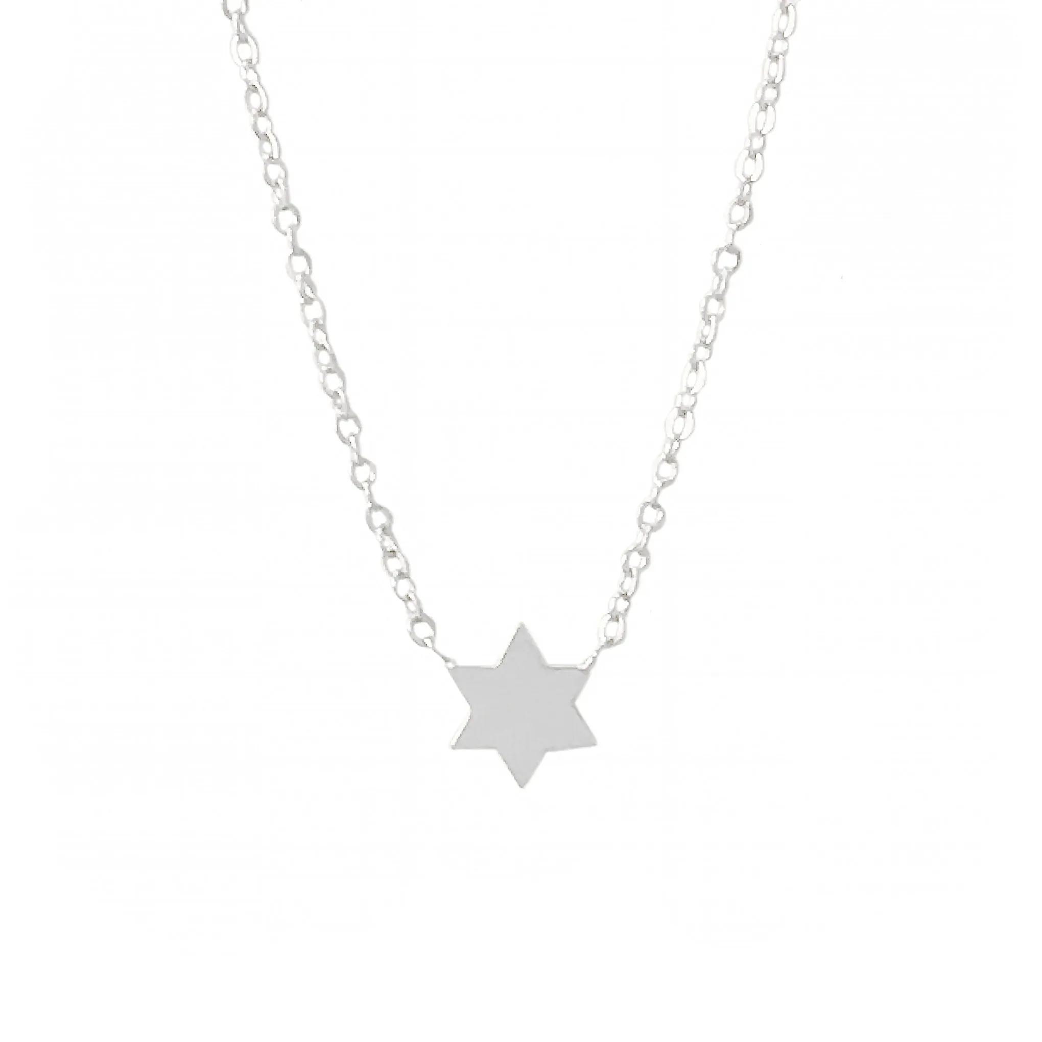14K Gold Tiny Star of David Charm Pendant Necklace