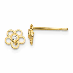 14k Madi K CZ Flower Post Earrings