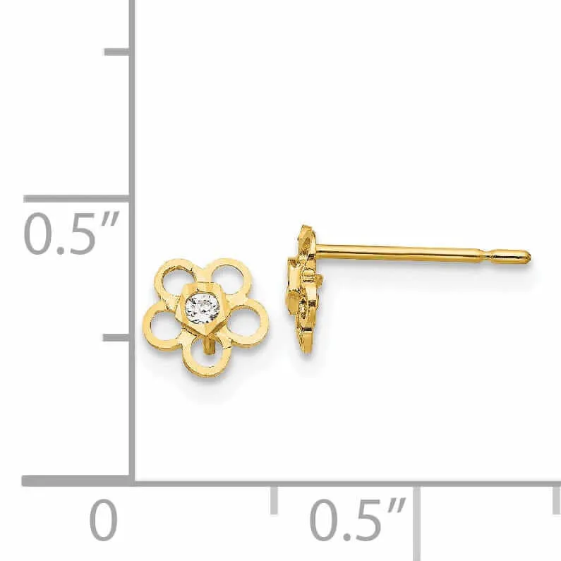 14k Madi K CZ Flower Post Earrings