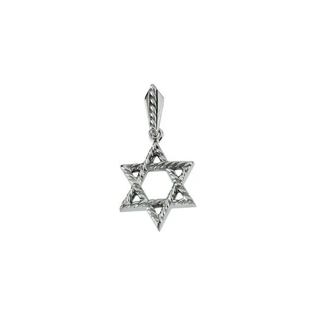 14K or Sterling Silver Gold Star of David Pendant