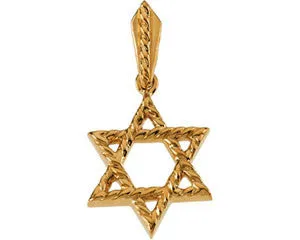 14K or Sterling Silver Gold Star of David Pendant