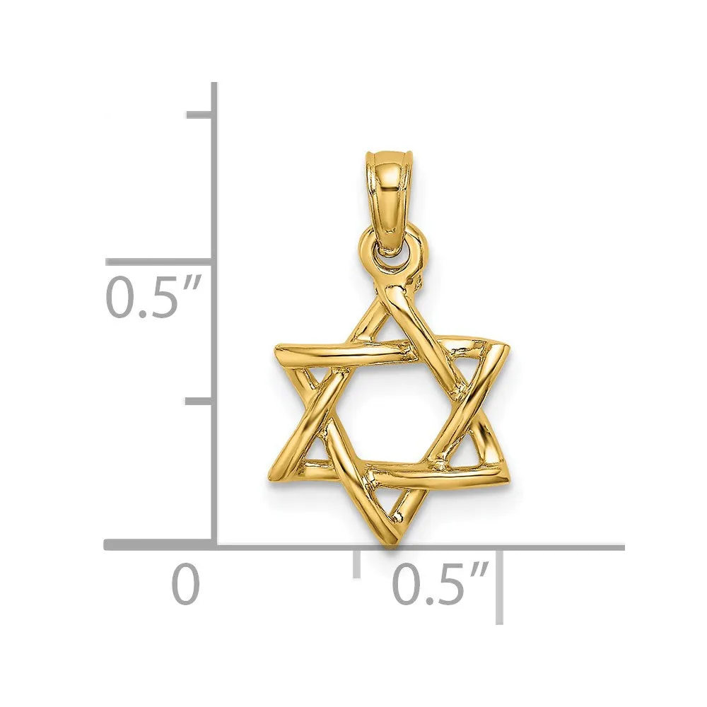 14K Polished Star Of David Charm