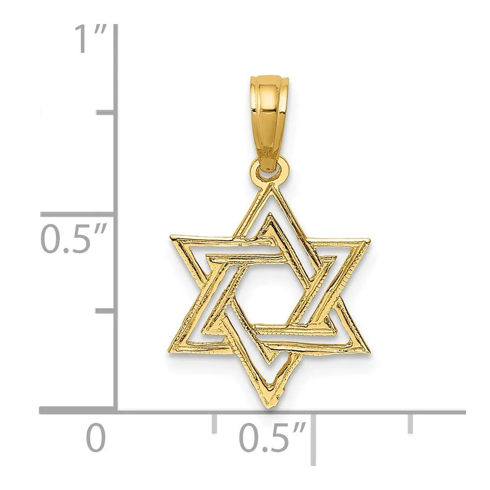 14K Polished Star Of David Charm