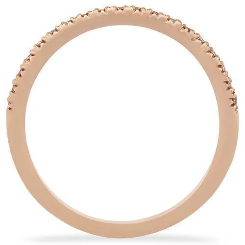 14k Rose Gold Classic Diamond Wedding Band 0.3 Cwt.