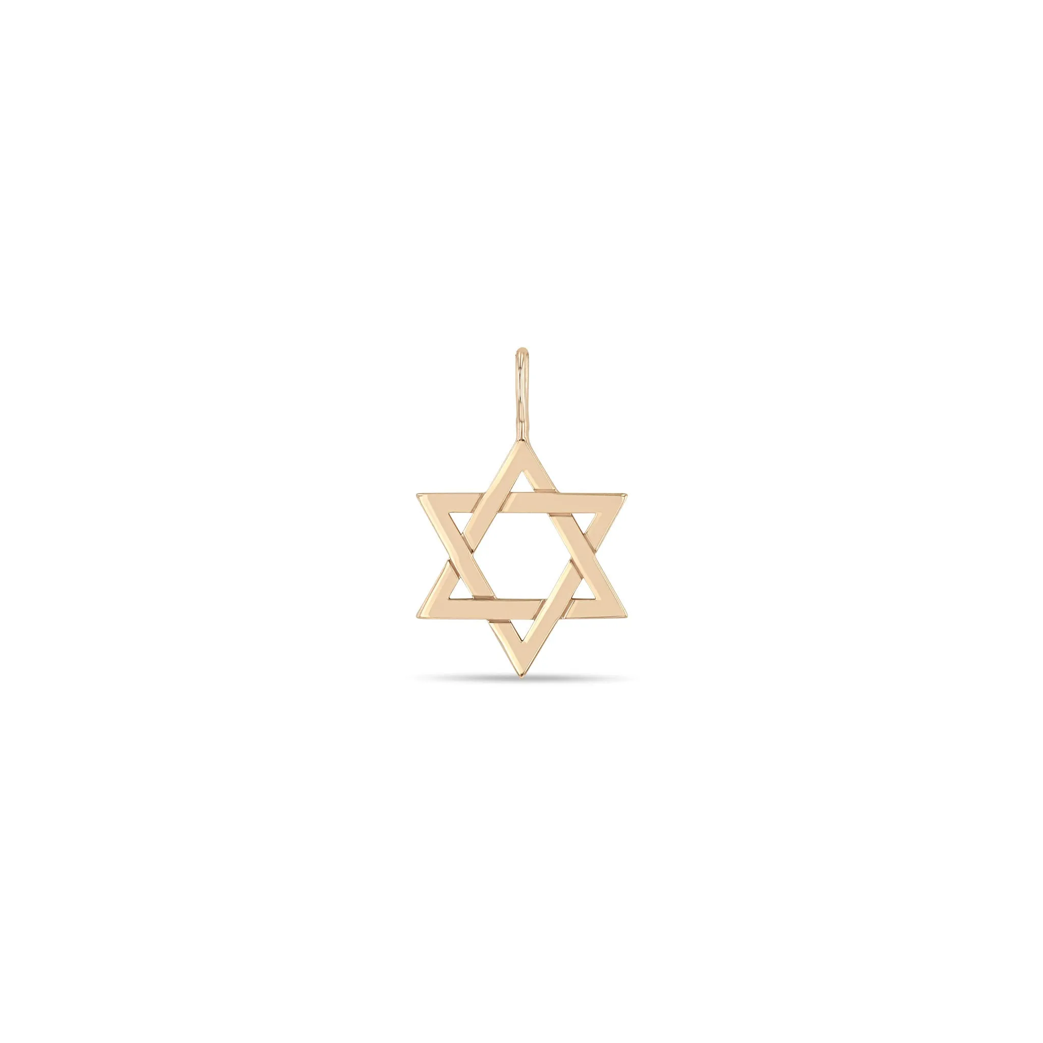 14k Single Medium Star of David Charm Pendant