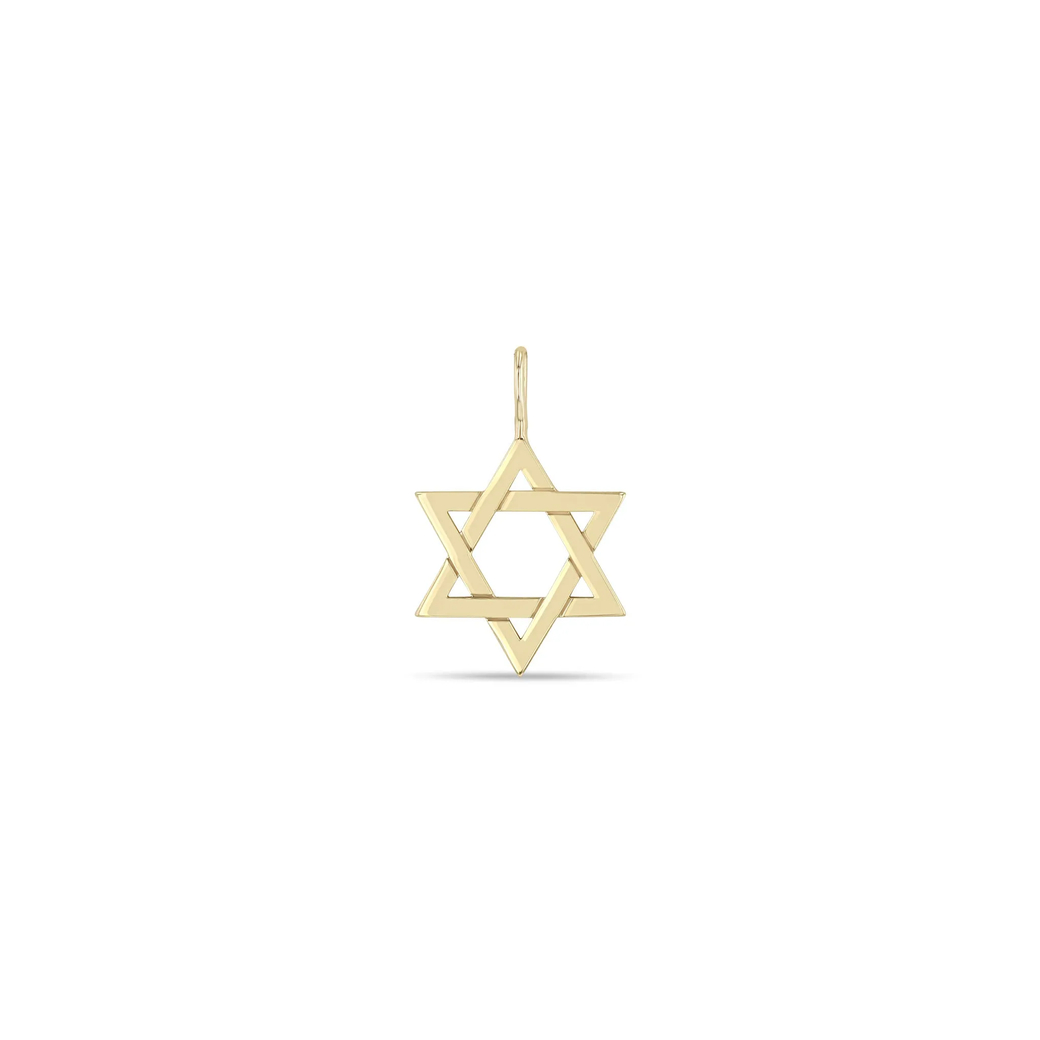 14k Single Medium Star of David Charm Pendant