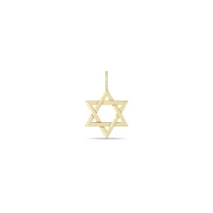 14k Single Medium Star of David Charm Pendant