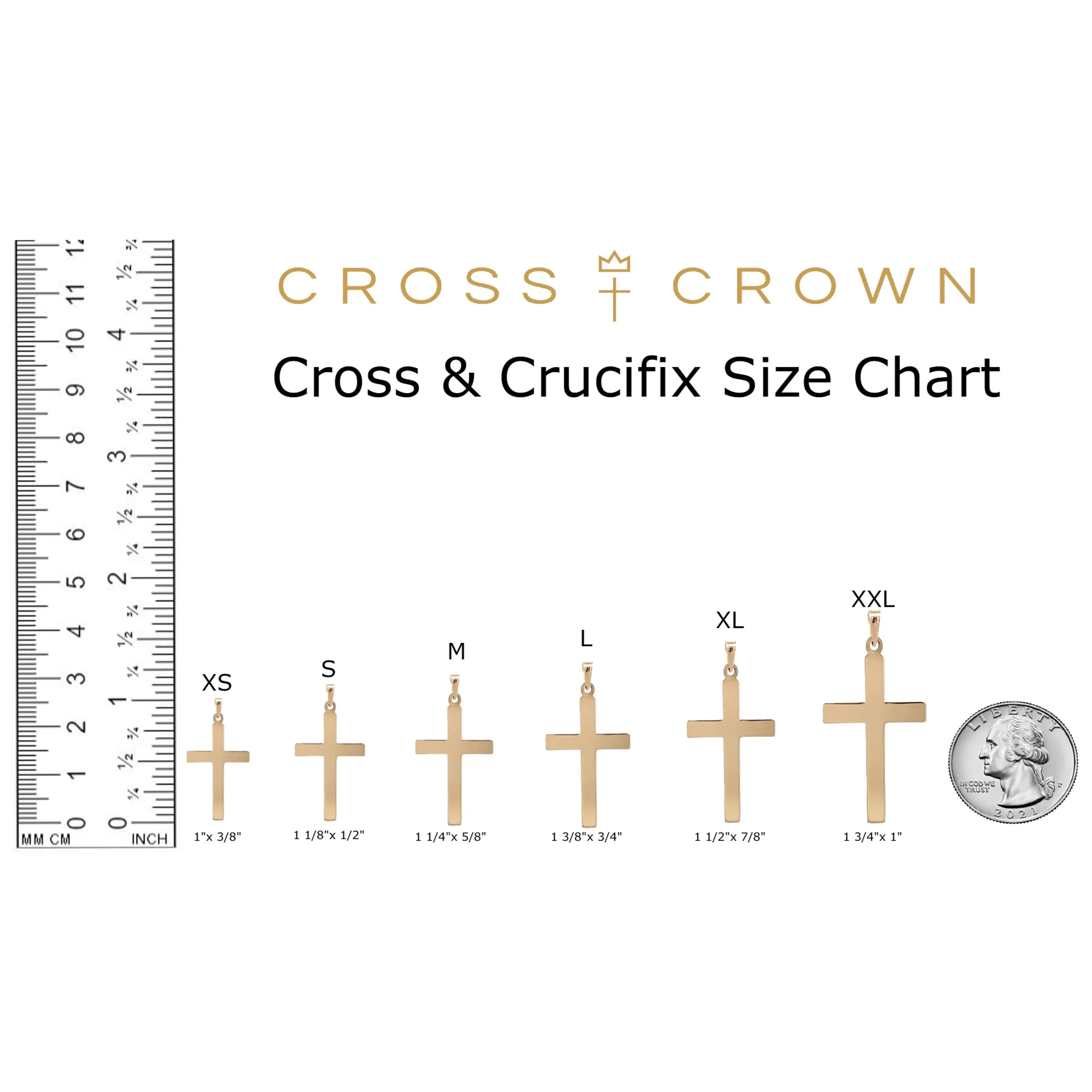 14K TWO-TONE GOLD SWIRL CROSS PENDANT
