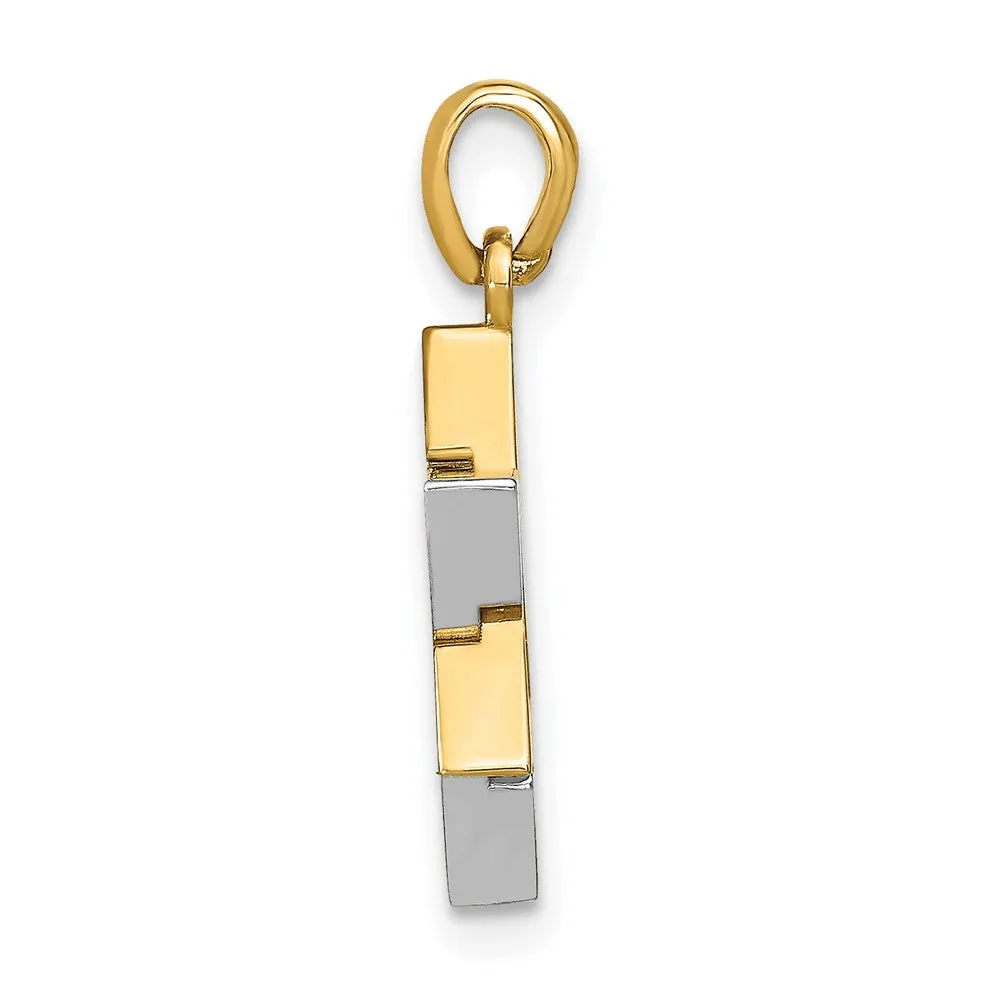 14K Two-Tone Star Of David Charm