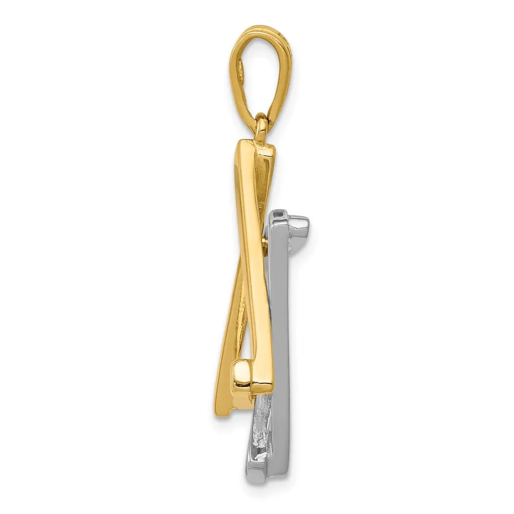 14k Two-tone Star Of David Pendant