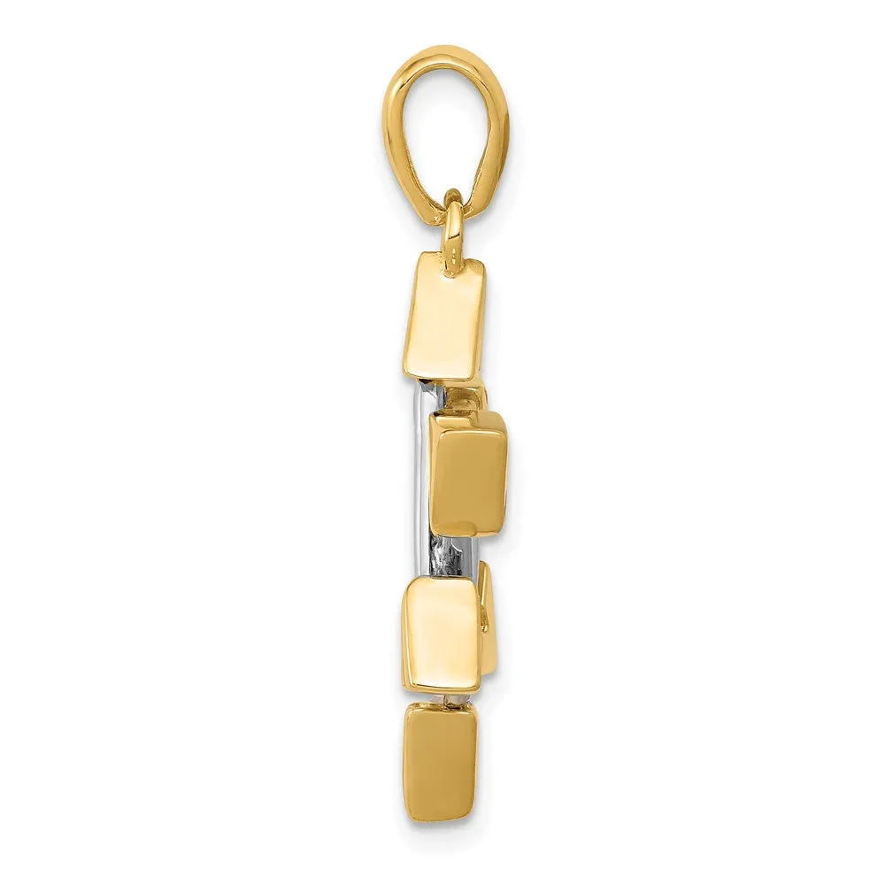 14k Two-tone Star of David Pendant