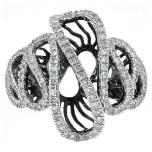 14K WG Black Diamond Ribbon Ring