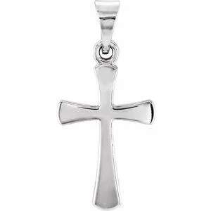 14K White 16.5x9.5 mm Cross Pendant