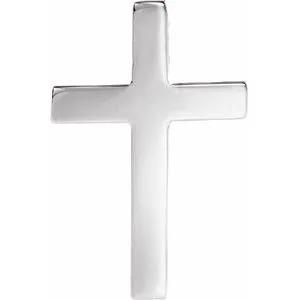 14K White 22x14 mm Cross Lapel Pin
