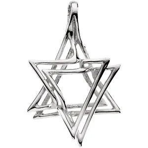 14k White Gold 30.25x20mm Star of David Pendant