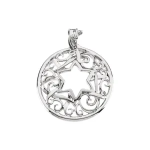 14k White Gold 34x27.5mm Star of David Pendant