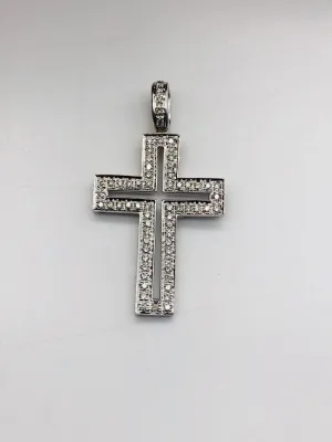 14K White Gold Diamond Pendant