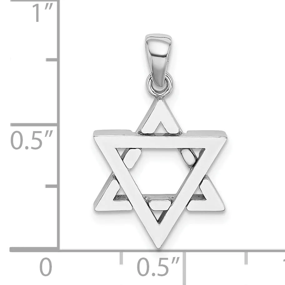 14k White Gold Jewish Star of David Pendant