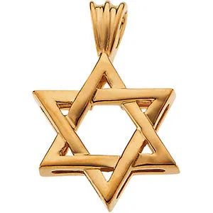 14k White Gold Star of David Pendant