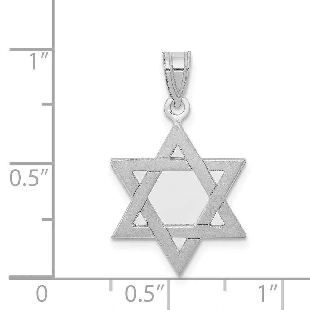 14k White Gold Star of David