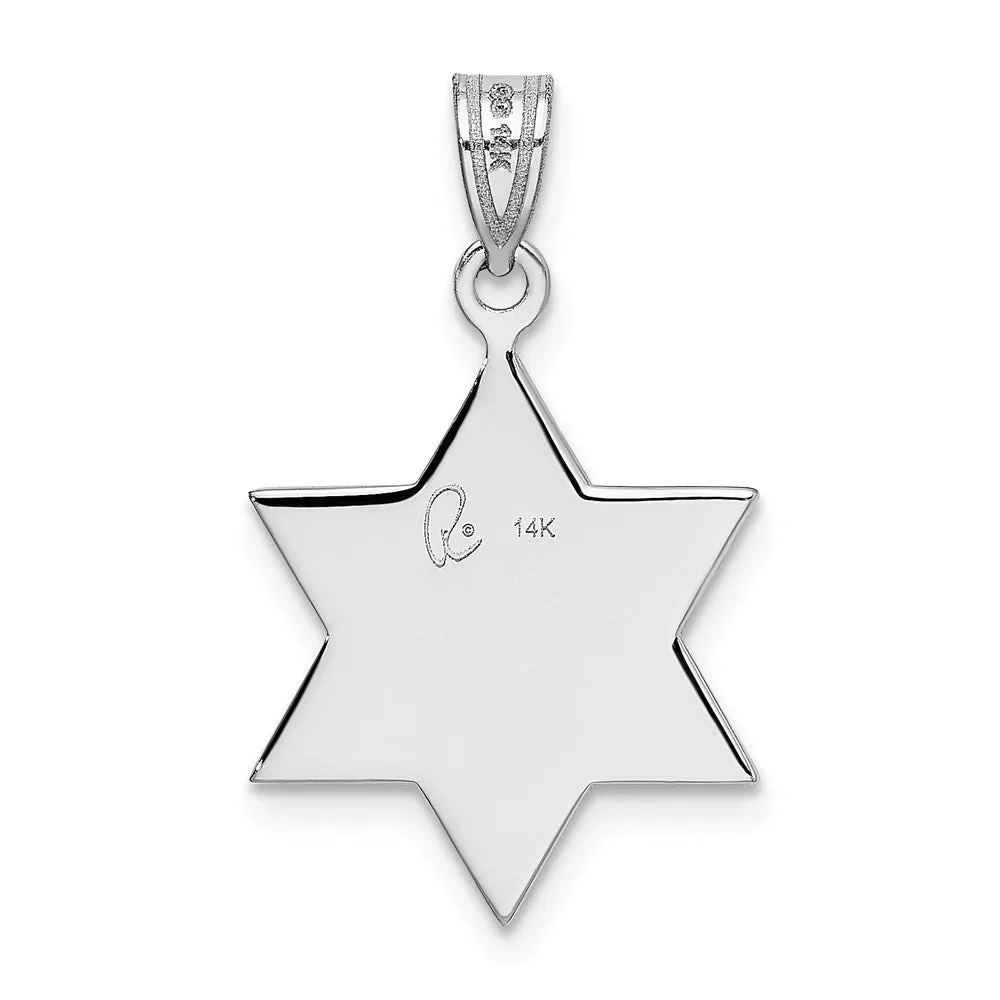 14k White Gold Star of David