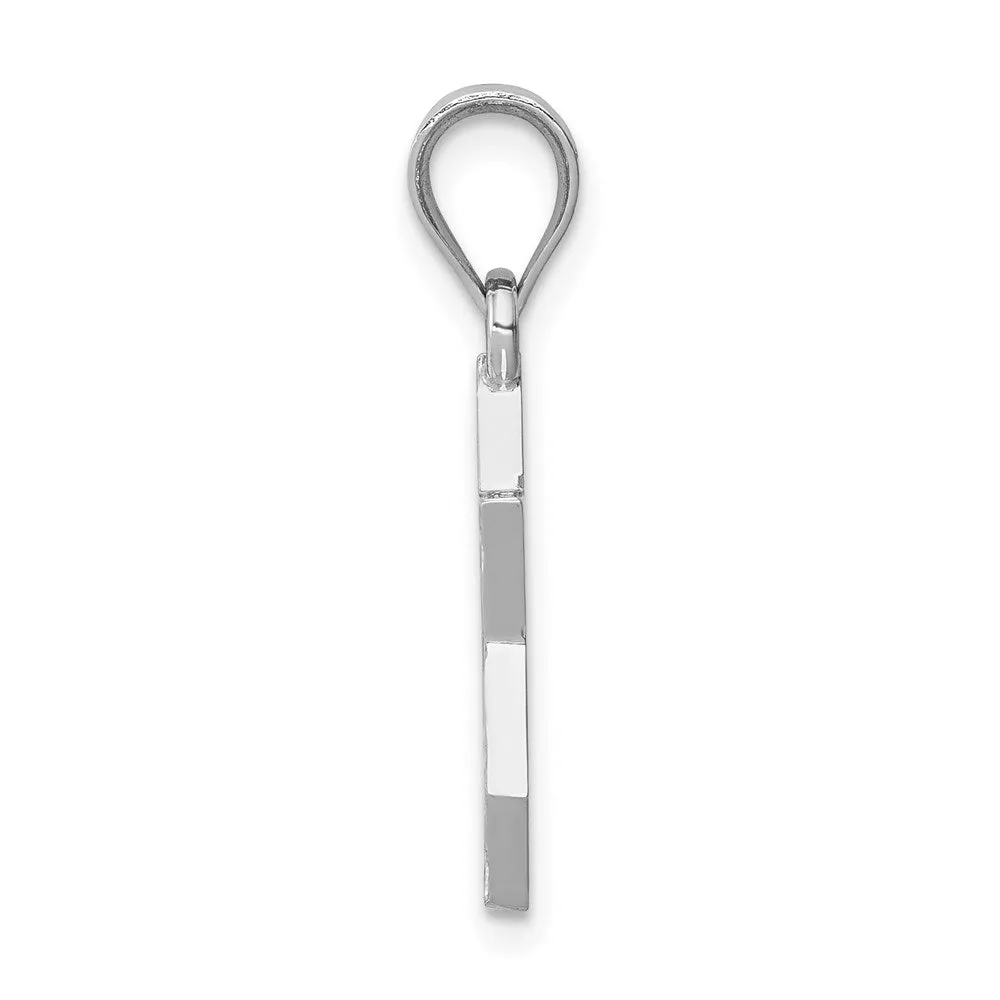 14K White Polished Star of David Pendant