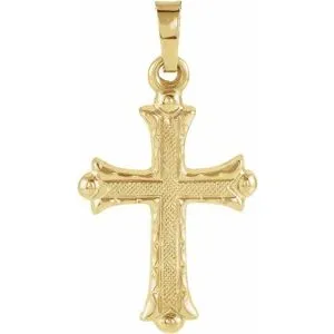 14K Yellow 20x14.5 mm Hollow Cross Pendant
